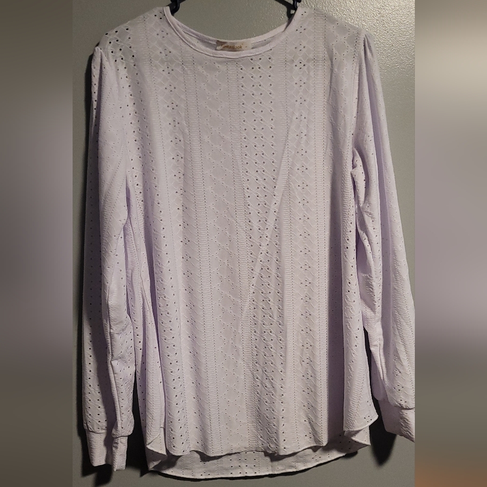 White Boxy Long Sleeve Blouse